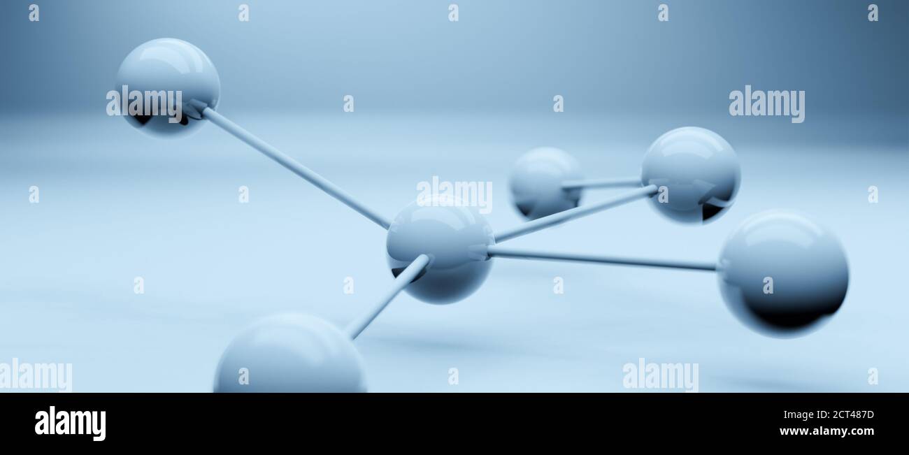 Molecules model structure, render illustration, conceptual background