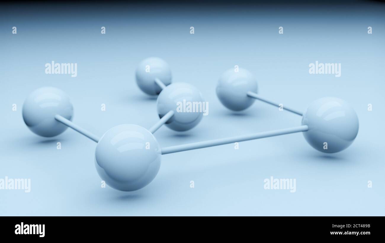 Molecules model structure, render illustration, conceptual background