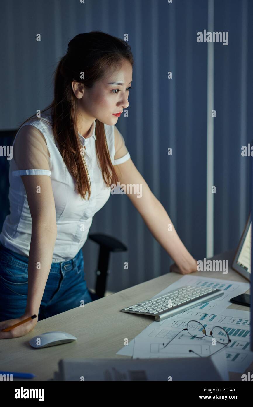 Project manager working late Stock Photo