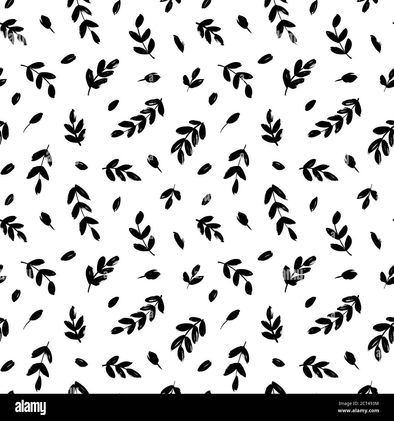 Leaves and branches vector seamless pattern Stock Vector Image & Art ...
