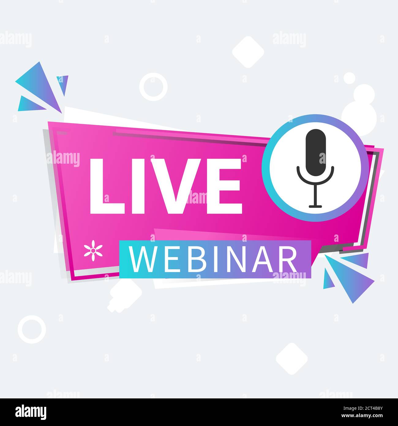 Live Webinar Button, icon, emblem label gradient Vector illustration ...