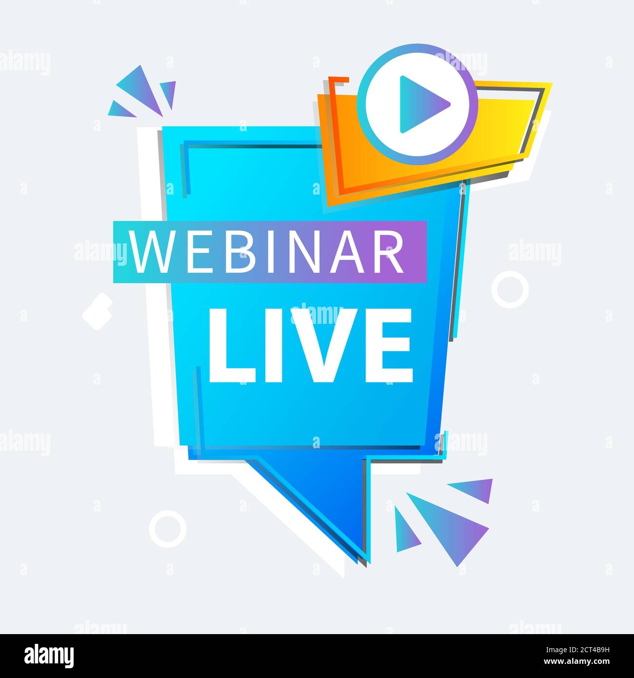 Live Webinar Button, icon, emblem label gradient Vector illustration ...