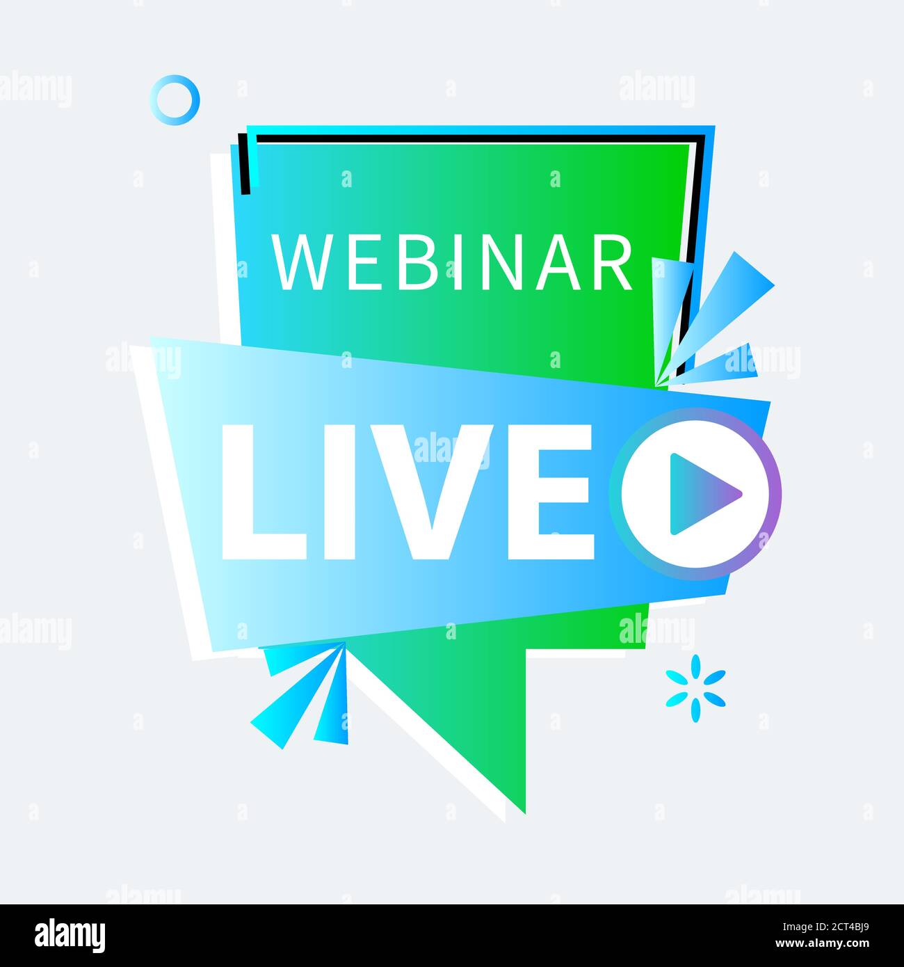 Live Webinar Button, icon, emblem label gradient Vector illustration ...