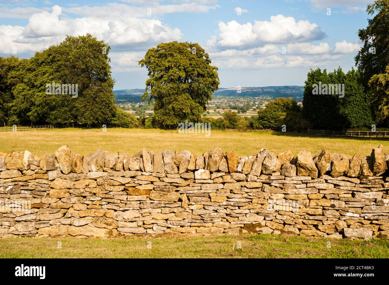 Traditional Cotswold dry stone wall, Longborough, Gloucestershire