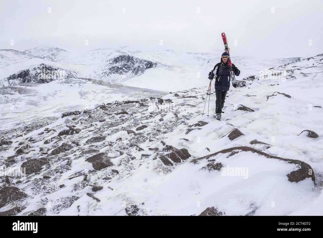 Ski touring at CairnGorm Mountain Ski Resort, Aviemore, Cairngorms National Park, Scotland, United Kingdom, Europe Stock Photo