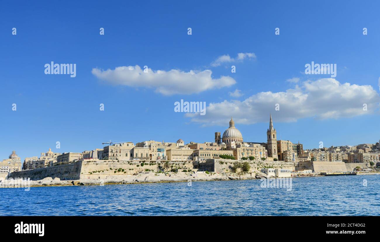 Views of the old town of Valletta. Stock Photo