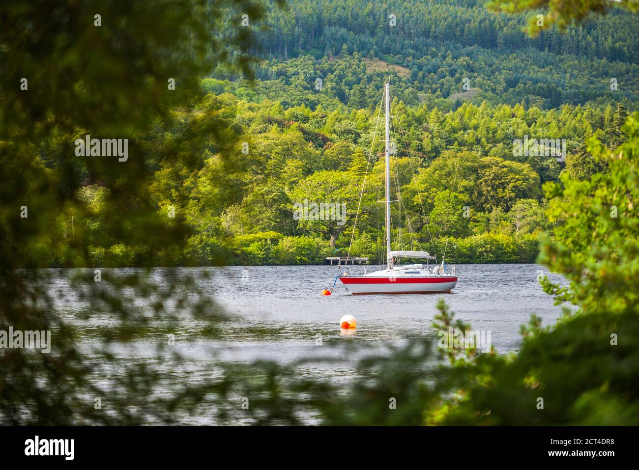 Sailing boat on Loch Ness , near Inverness, Scottish Highlands, Scotland, United Kingdom, Europe Stock Photo