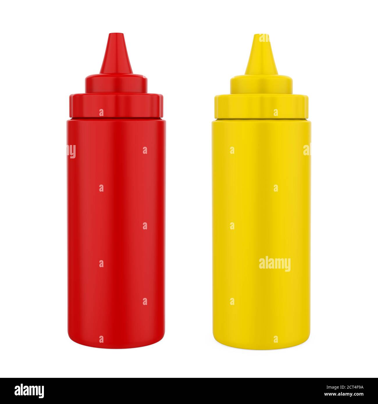 Tomato ketchup and mustard bottles isolated stock photo alamy