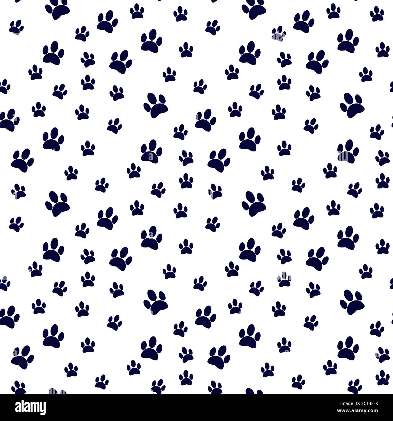 Dog paw print seamless pattern on white background Stock Vector Image ...