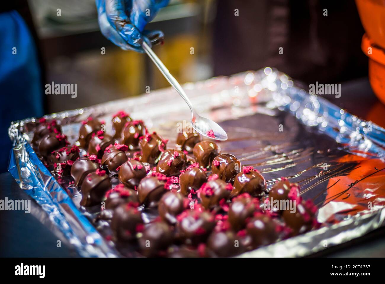 Chocolate making on Sark Island, Channel Islands, United Kingdom Stock