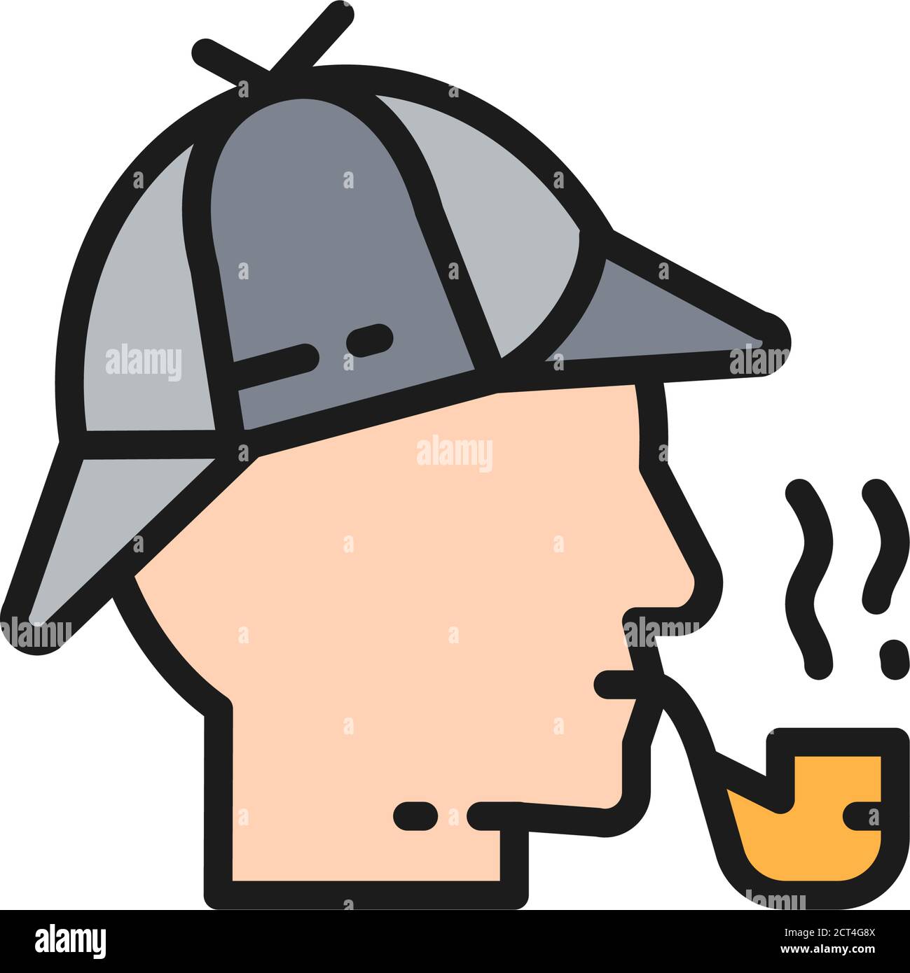 Detective, Sherlock Holmes with smoking 