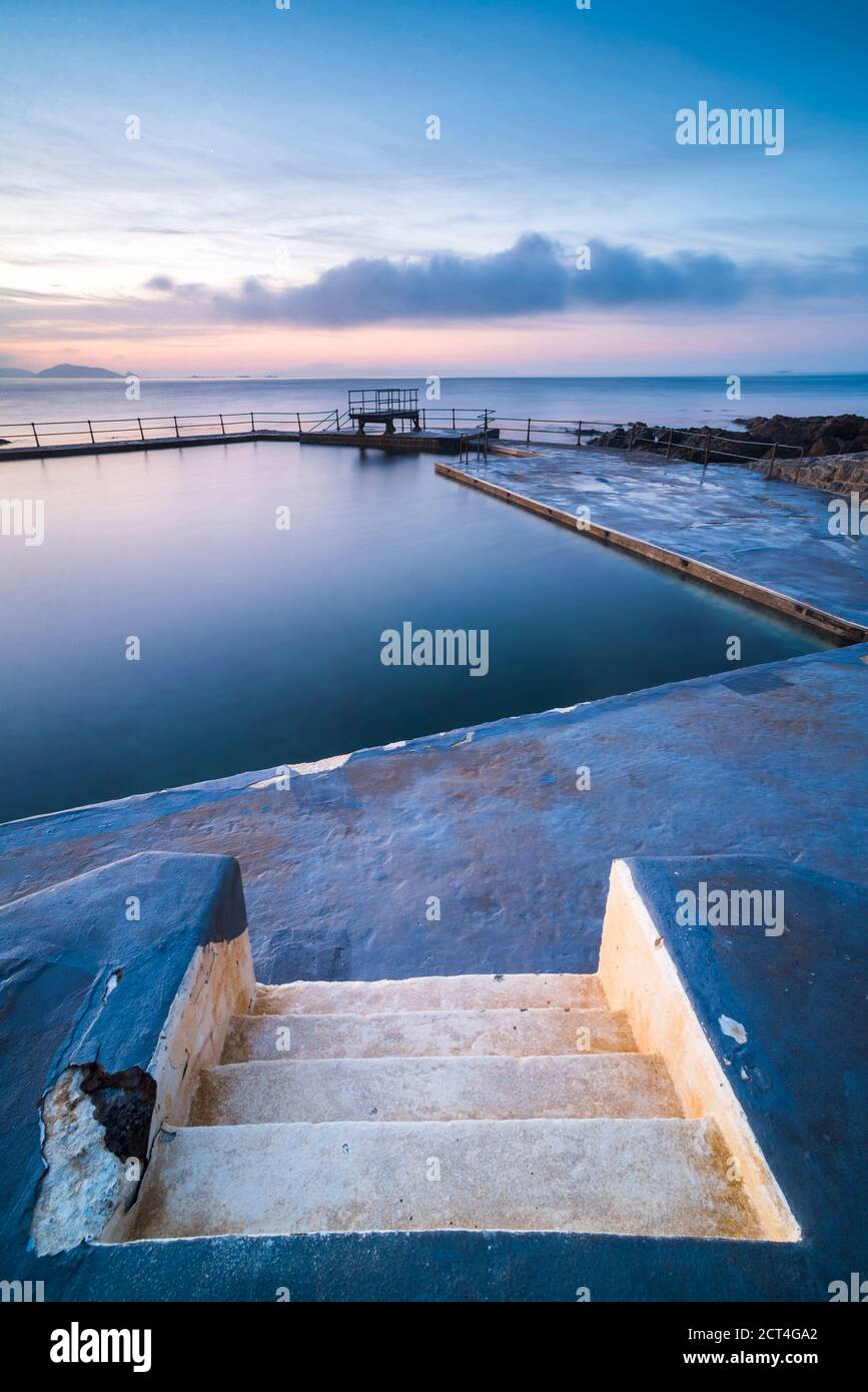 Guernsey Bathing Pools at sunrise, Channel Islands, United Kingdom
