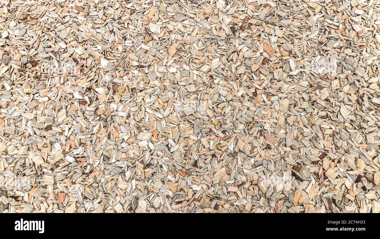 Mulch texture background of fresh wood chips Stock Photo Alamy