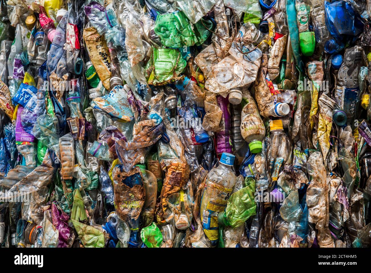 Plastic recycling centre, New Territories, Hong Kong, China Stock Photo
