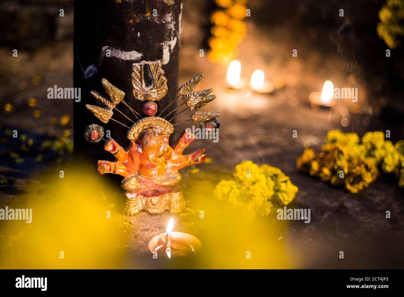 Candles at a temple in Varanasi, Uttar Pradesh, India Stock Photo Alamy