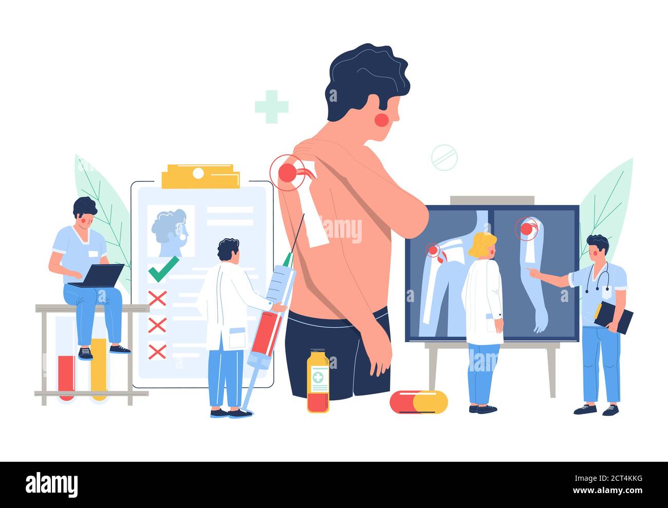 Shoulder arthritis, osteoarthritis. Patient suffering from joint pain