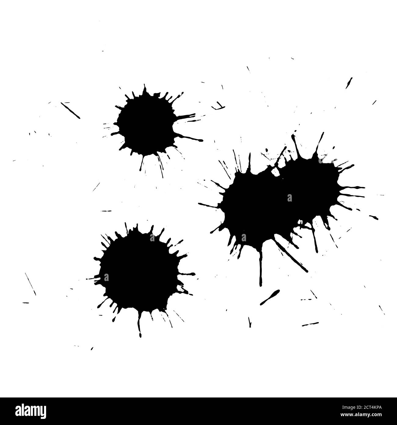 Ink black blot set. Abstract stain. Isolate on a white background. Vector illustration Stock Vector