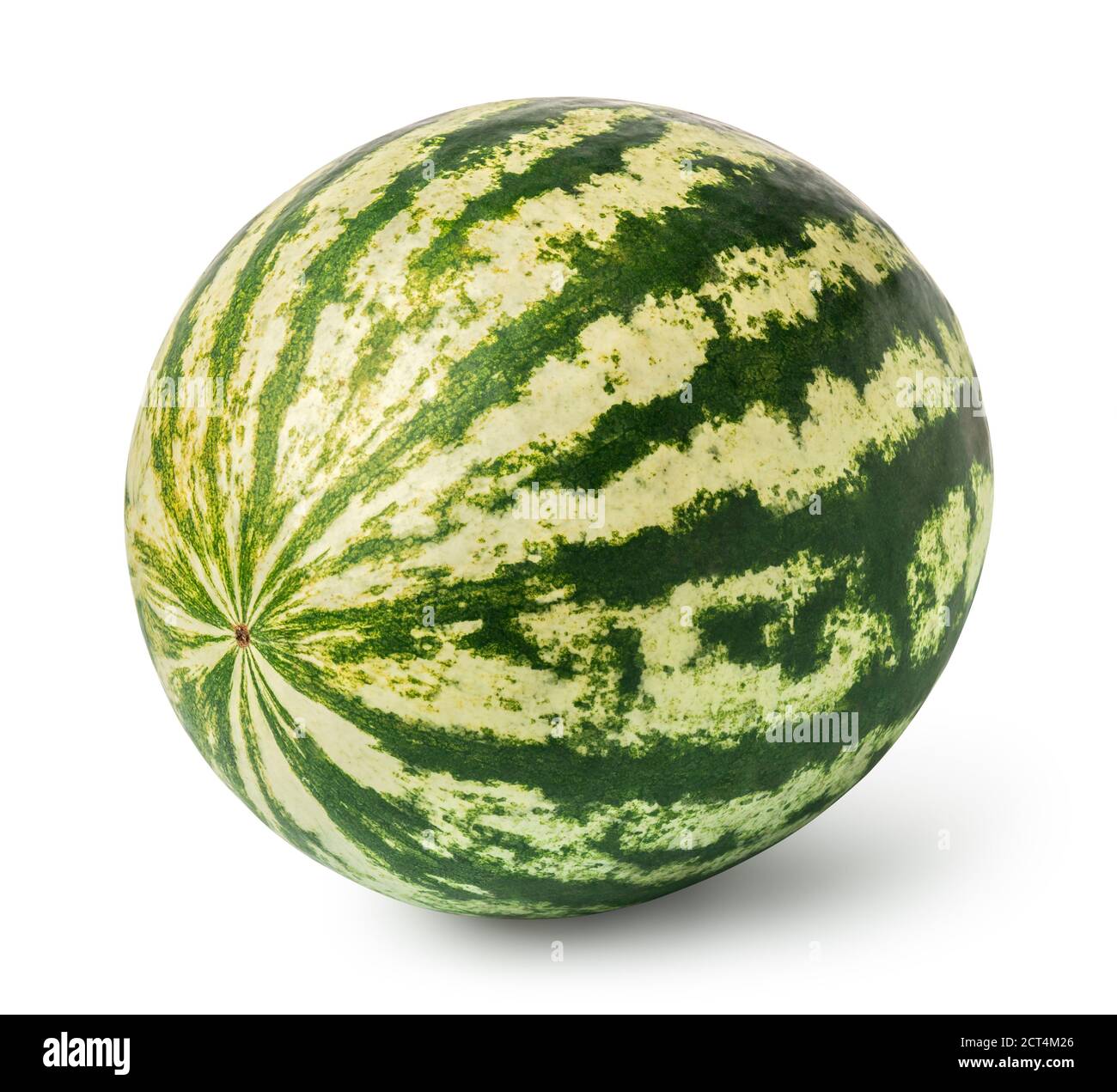 Green striped watermelon isolated on a white background Stock Photo - Alamy