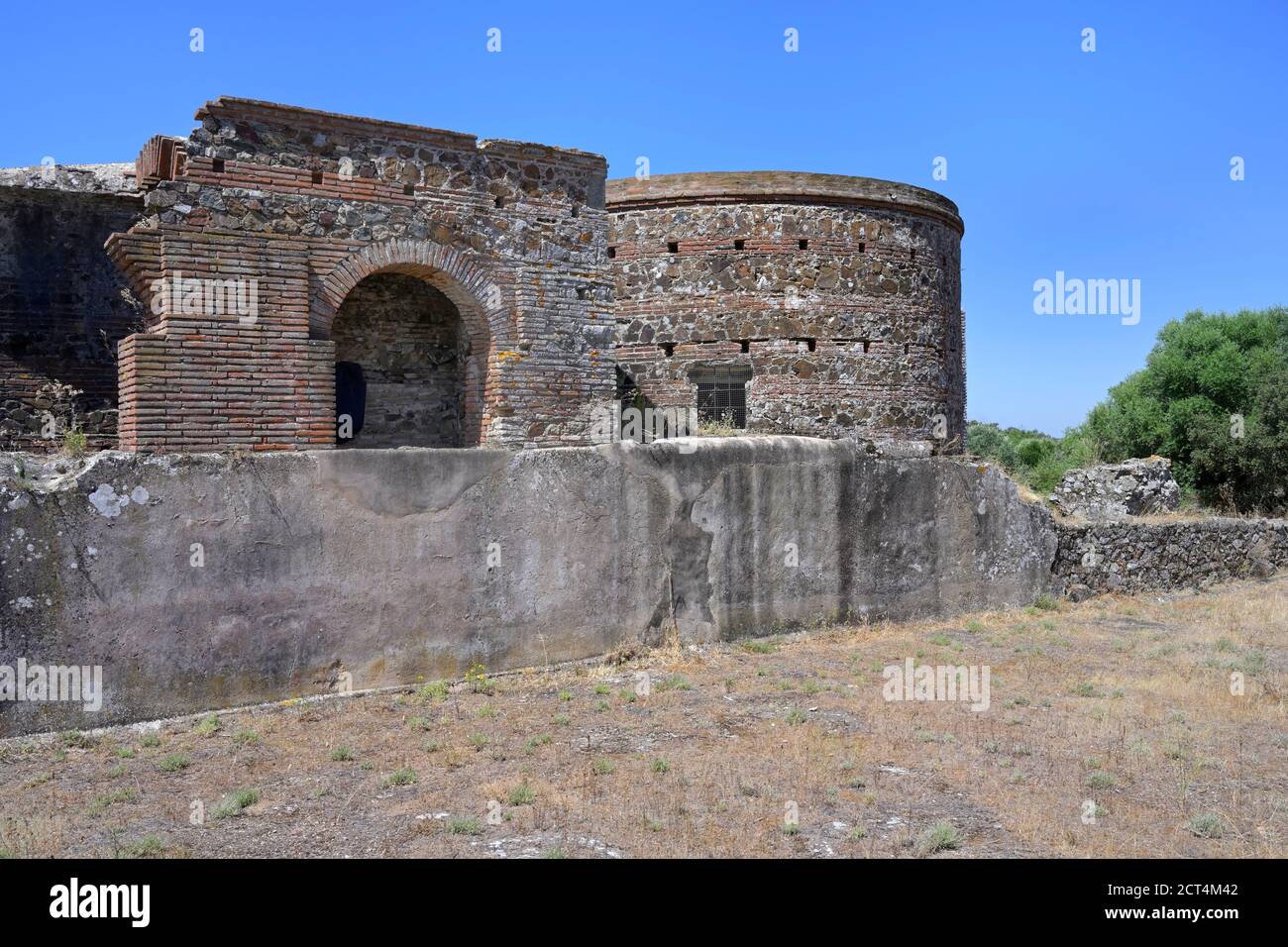 Sao Cucufate roman ruins, Church, Former grain stores, Vila de Frades, Vidigueira, Alentejo, Portugal Stock Photo