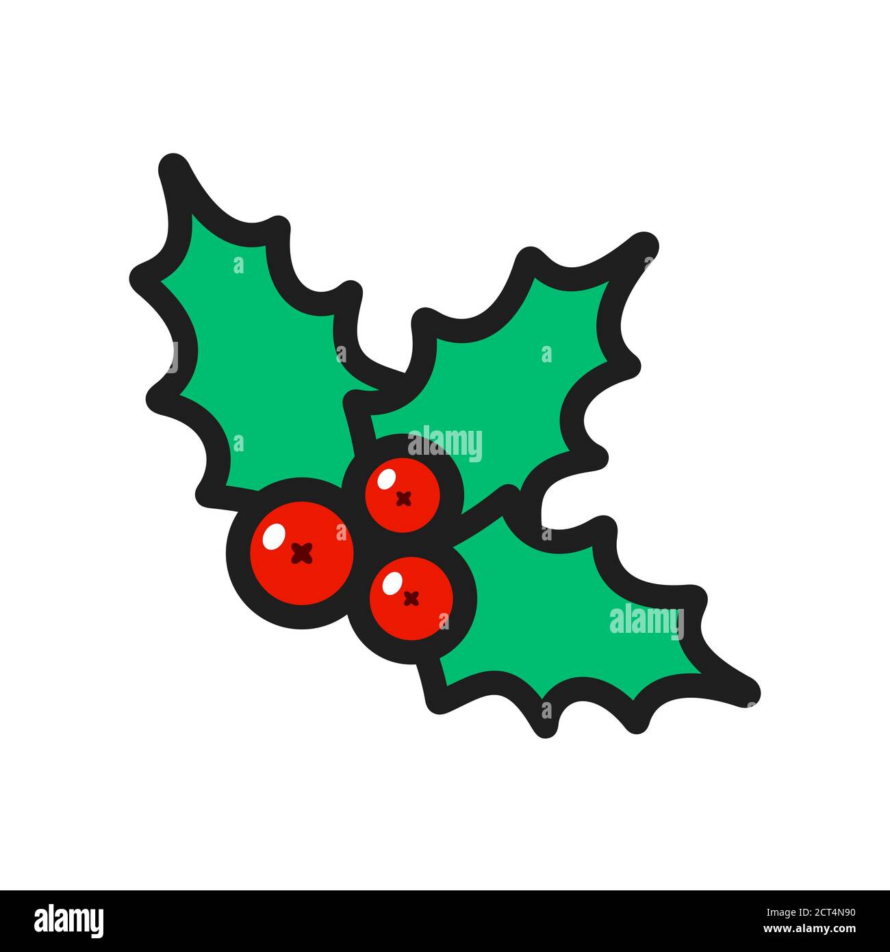 Holly on white sprig Stock Vector Images - Alamy