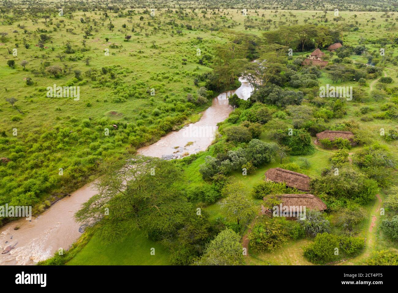 El Karama Eco Lodge, Laikipia County, Kenya drone Stock Photo