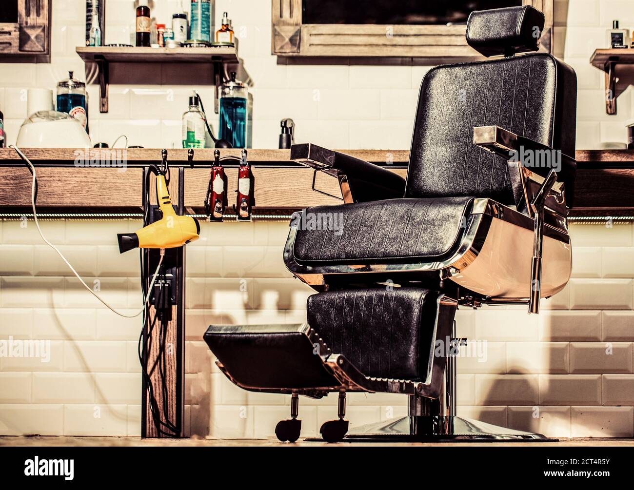 Professional hairstylist in interior. interior