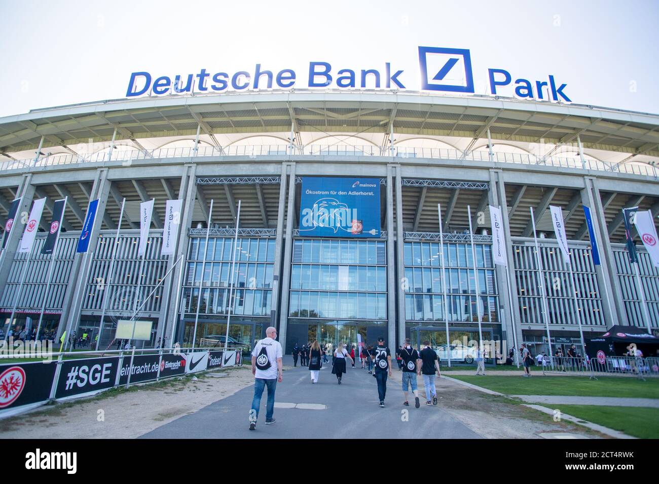 Deutsche Bank Park Has Been The Name Of The Eintracht Frankfurt Stadium Since The 20 21 Season Previously Commerzbank Arena Feature General Border Motif Soccer 1st Bundesliga 1st Matchday Eintracht Frankfurt F
