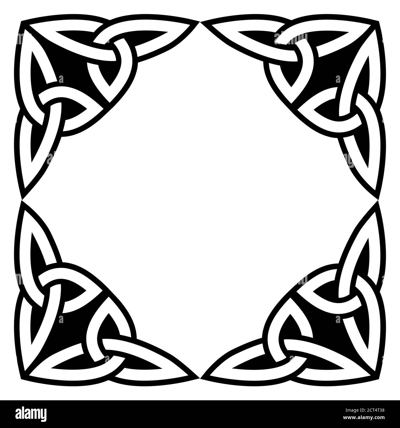 Irish Celtic vector square frame or border design perfect for greeting card or invitation Stock Vector