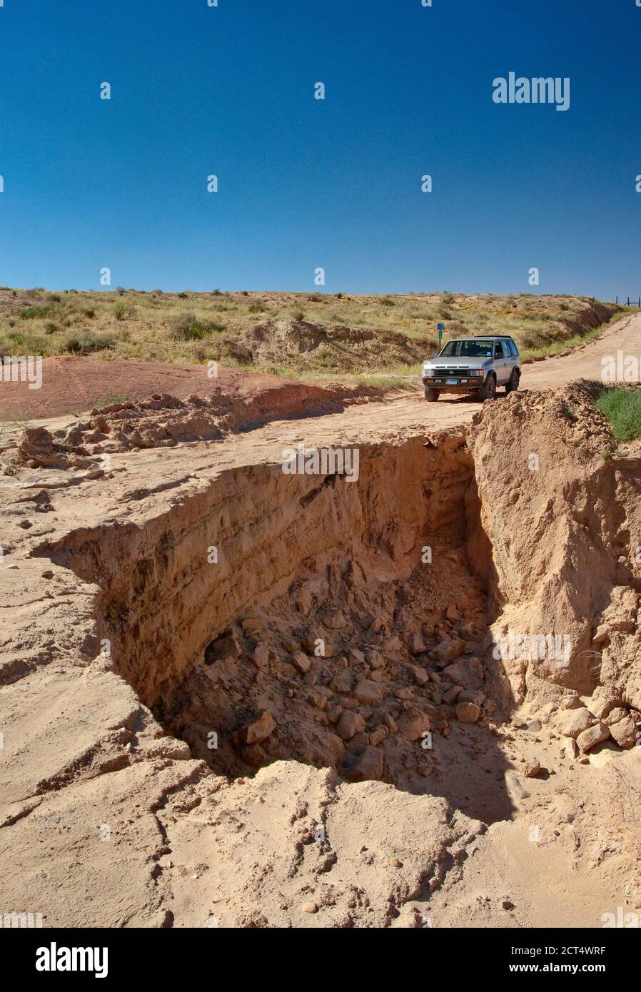 Hole in the Rock Road, washed out by water, BLM Land, formerly part of Grand Staircase Escalante National Monument, Utah, USA Stock Photo