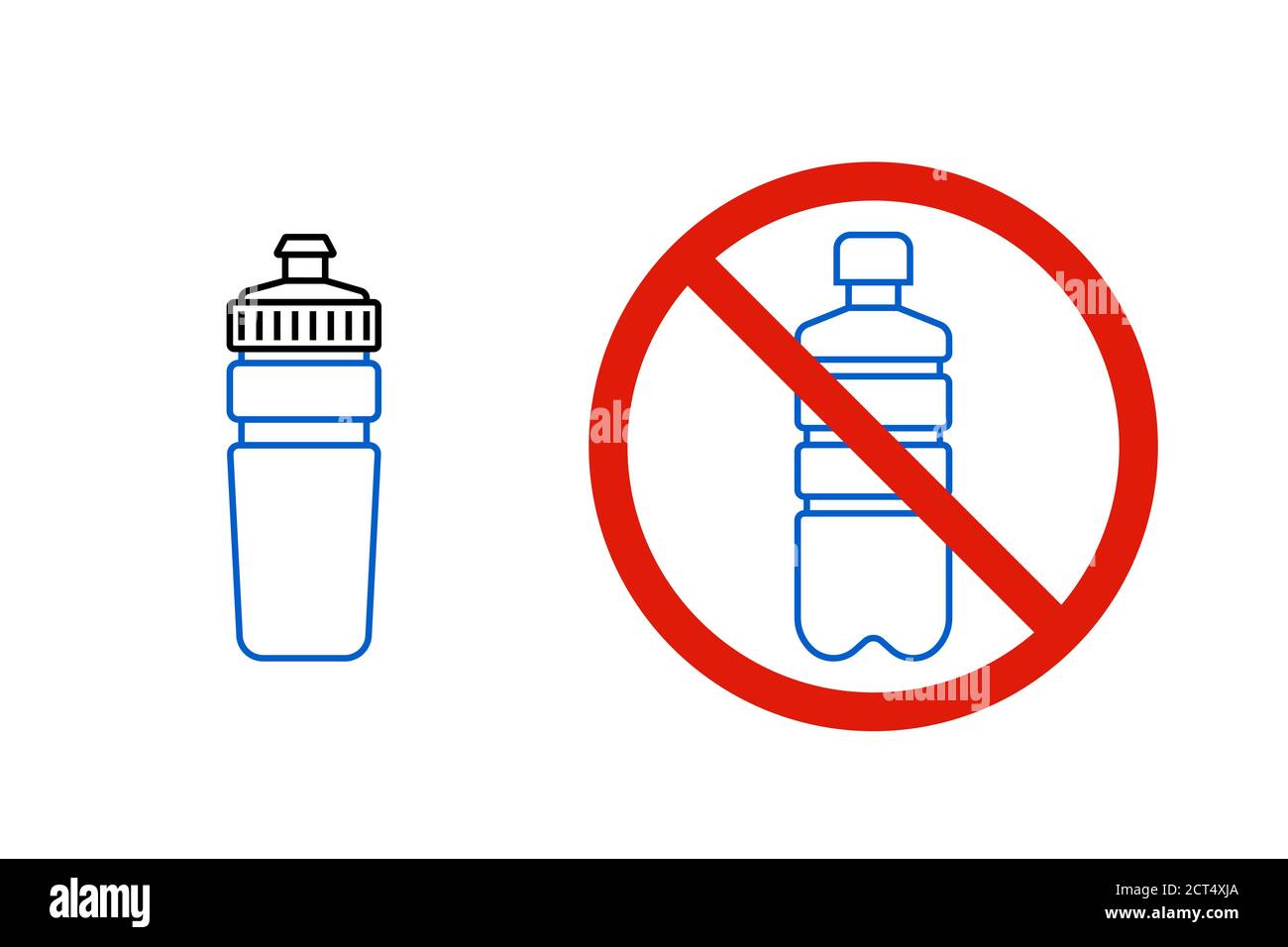 No plastic bottle, only reusable water bottle sign Stock Vector Image & Art  - Alamy