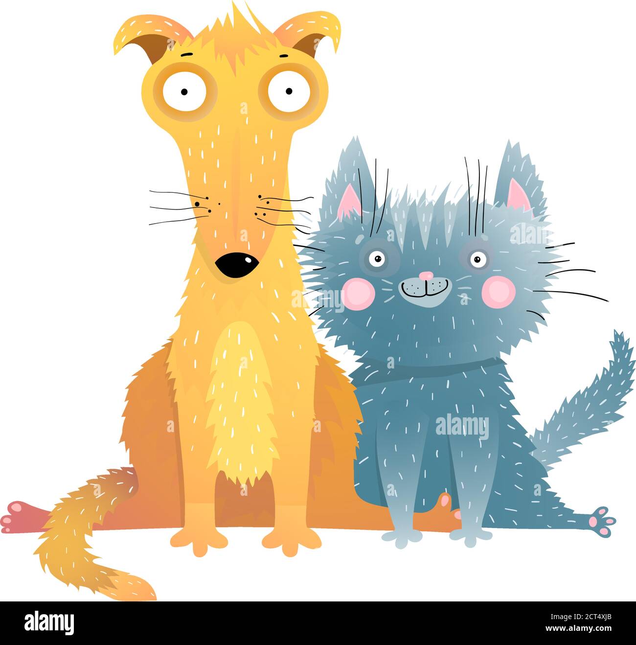Cute cat and dog flat vector illustration Stock Vector Image & Art - Alamy