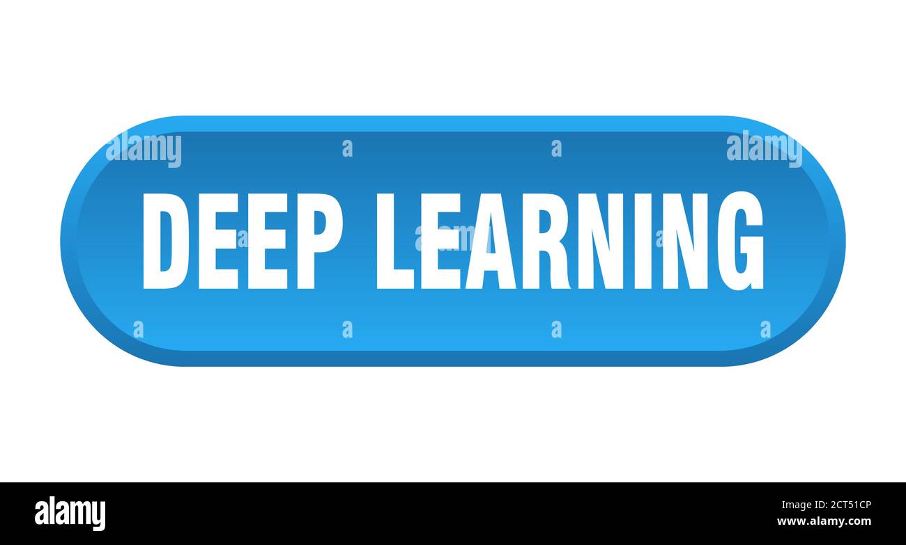 deep learning button. rounded sign isolated on white background Stock ...