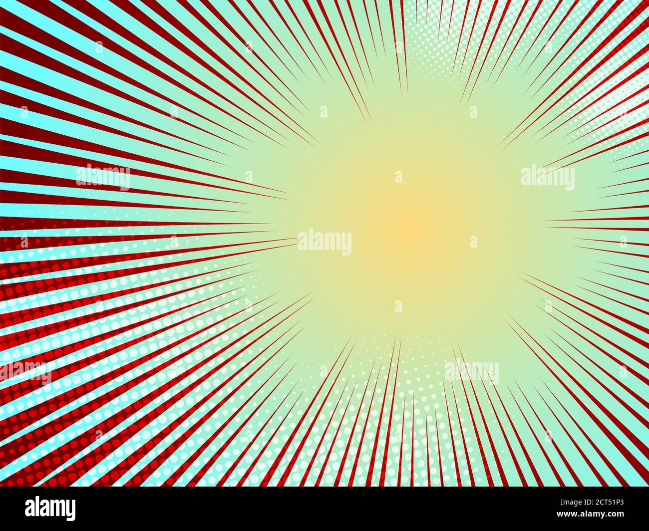 Comic book abstract template with rays and halftone. Humor effects on ...
