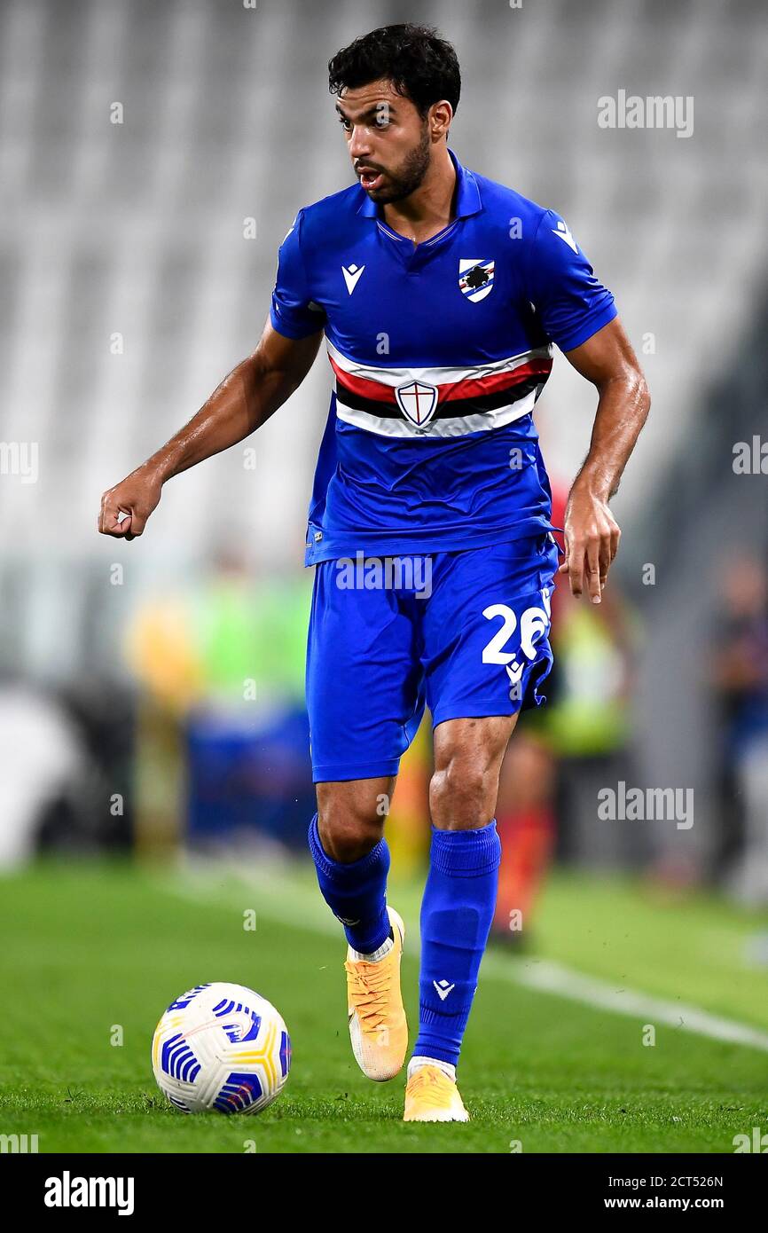 Turin, Italy. 20th Sep, 2020. TURIN, ITALY - September 20, 2020: Mehdi Leris of UC Sampdoria in action during the Serie A football match between Juventus FC and UC Sampdoria. Juventus FC won 3-0 over UC Sampdoria. (Photo by Nicolò Campo/Sipa USA) Credit: Sipa USA/Alamy Live News Stock Photo