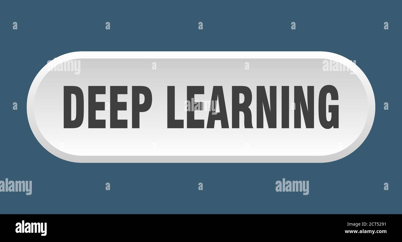 deep learning button. rounded sign isolated on white background Stock Vector