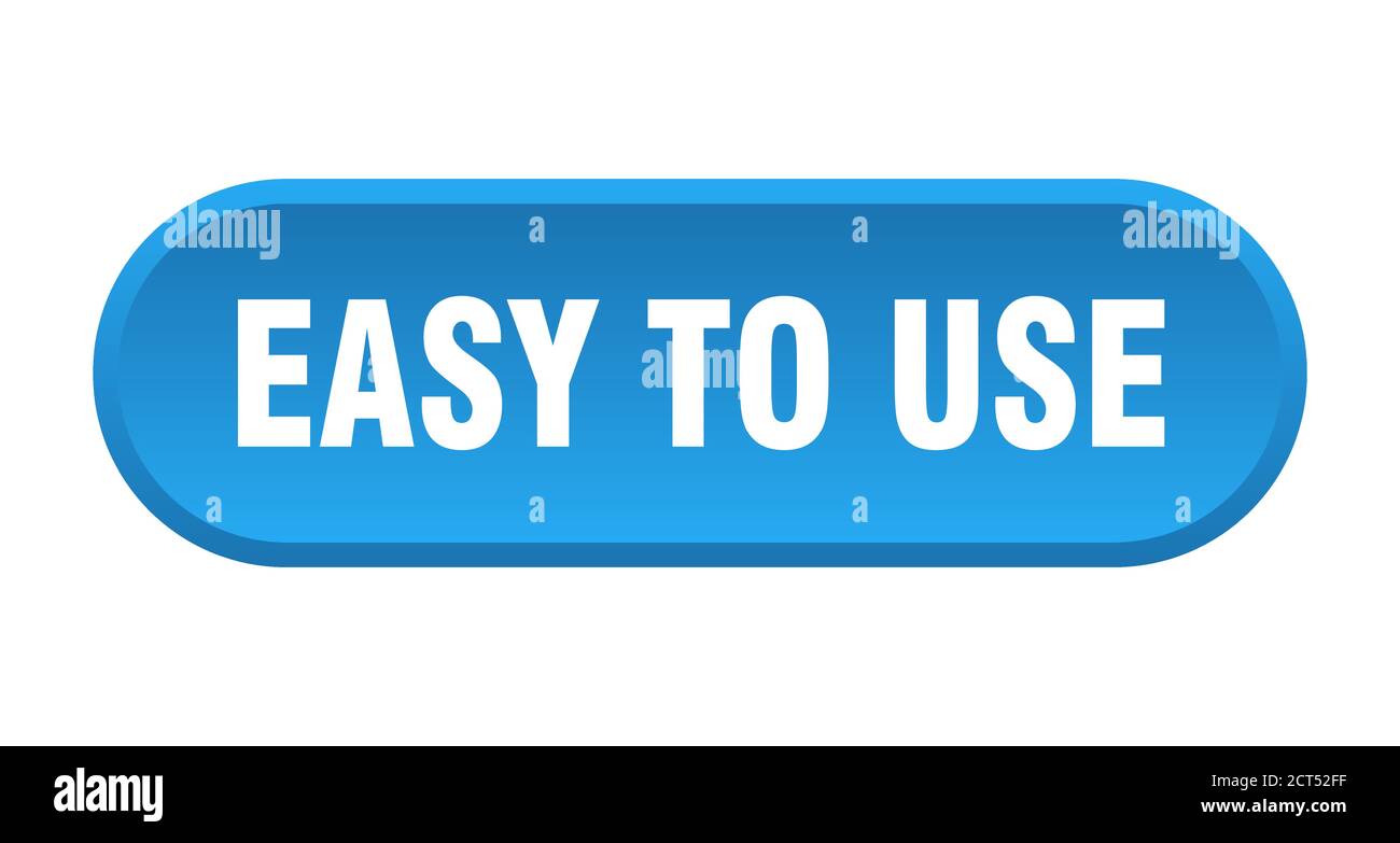 easy to use button. rounded sign isolated on white background Stock ...