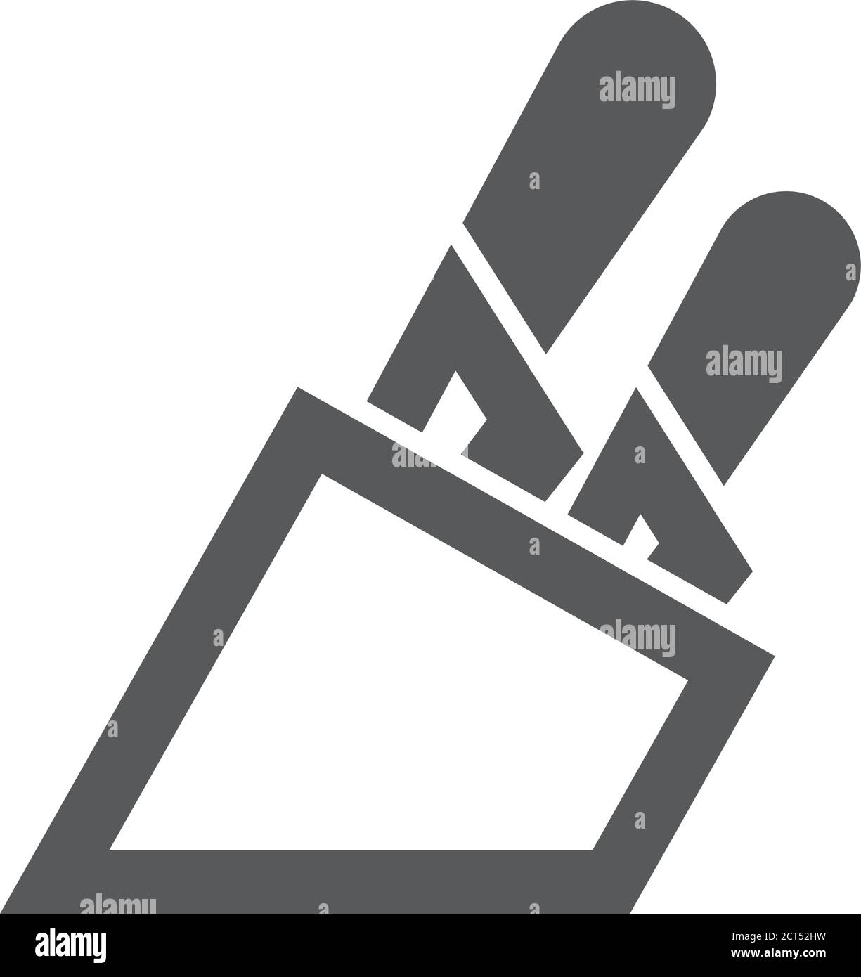 Knife holder icon in thick outline style. Black and white monochrome vector illustration Stock