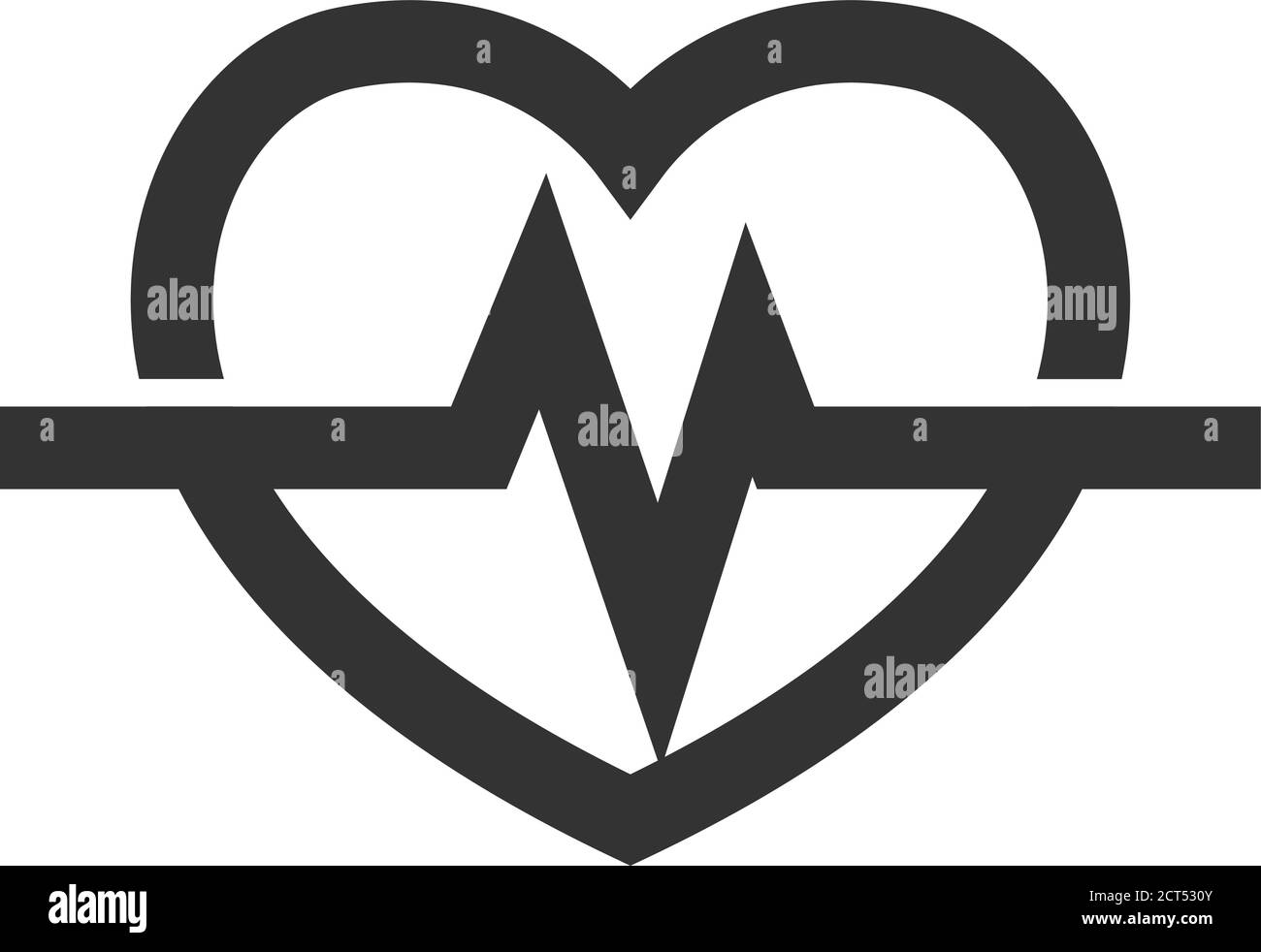 Heart rate icon in thick outline style. Black and white monochrome