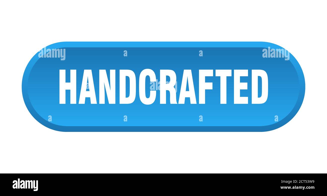 hand crafted button. rounded sign isolated on white background Stock ...