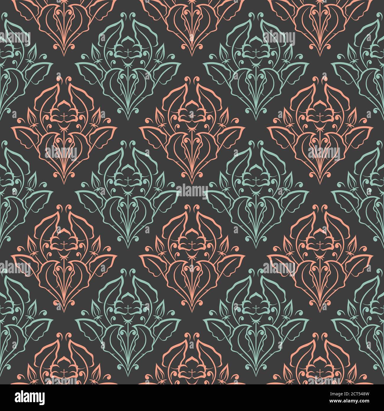 Seamless pattern with floral elements. Seamless template for your design. Stock Vector
