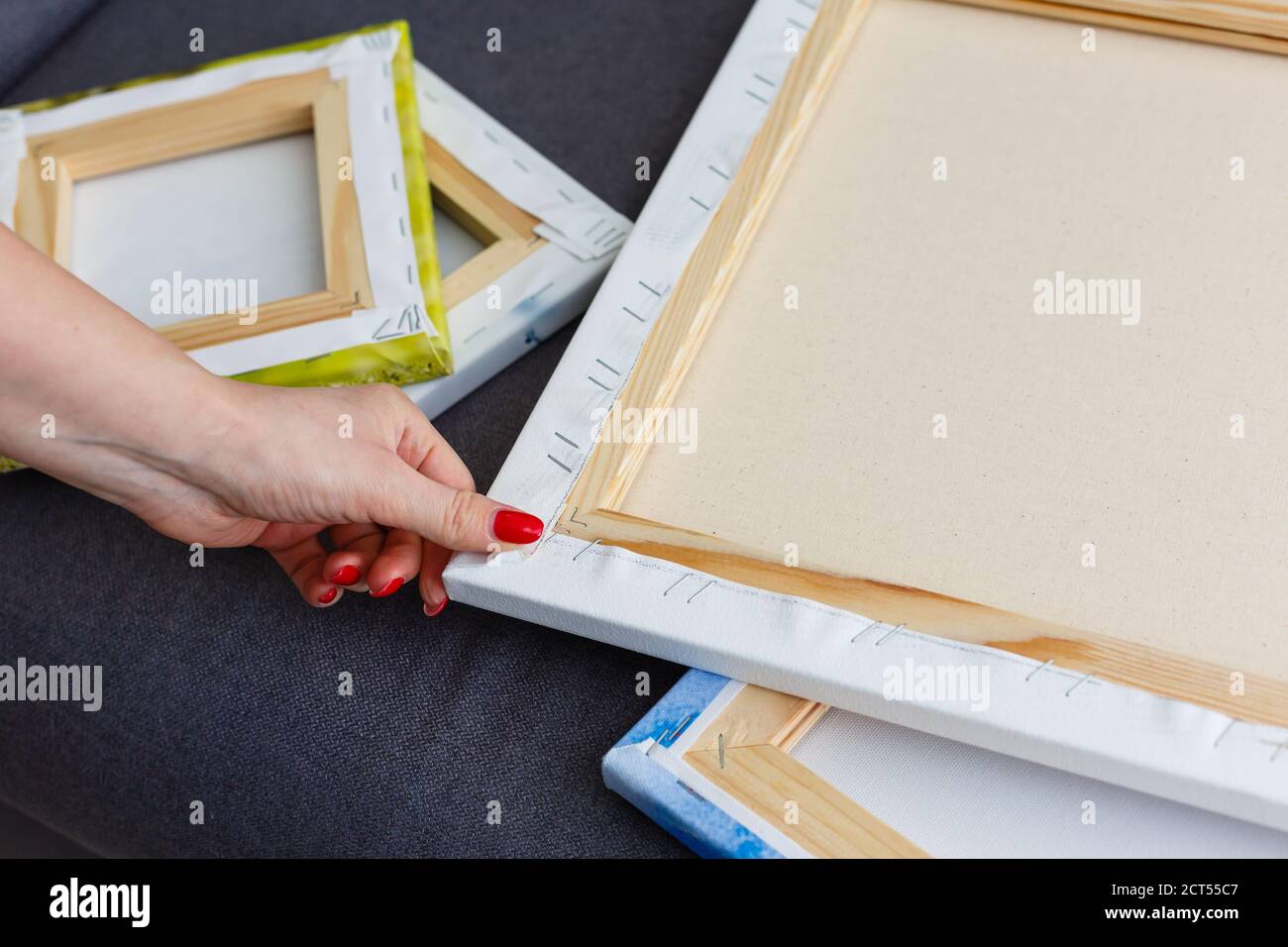 Canvas print. Photo with gallery wrap method of canvas stretching on