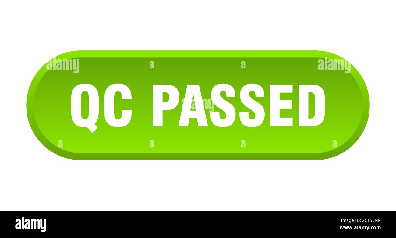 qc passed button. rounded sign isolated on white background Stock Vector