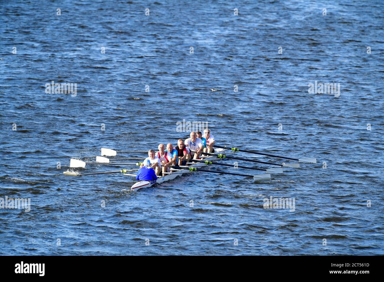 the Eights of seniors rowers going Stock Photo Alamy