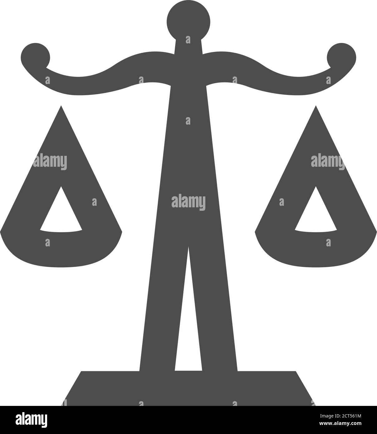 Justice scale icon in thick outline style. Black and white monochrome ...