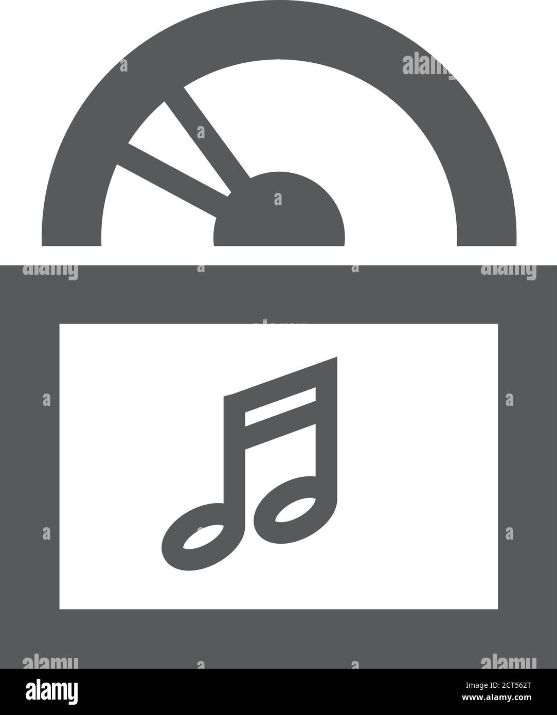 Music album icon in thick outline style. Black and white monochrome ...
