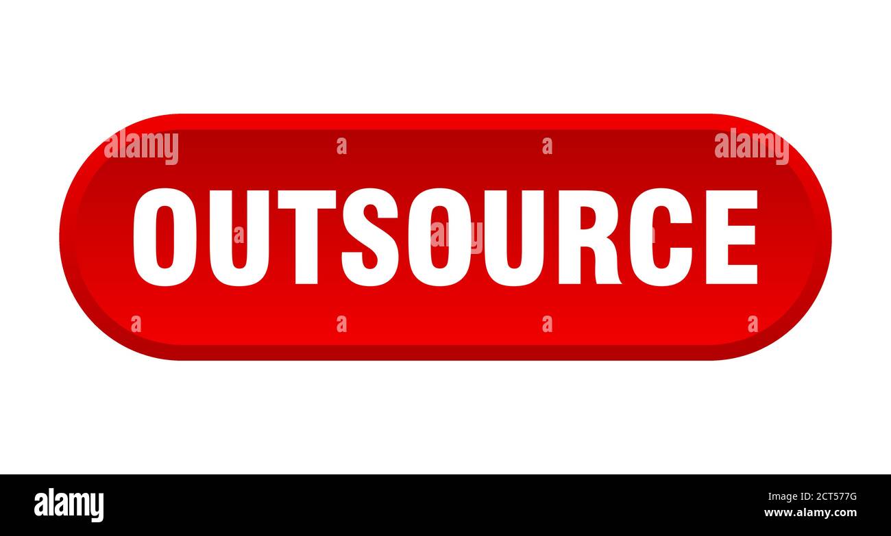 outsource button. rounded sign isolated on white background Stock Vector