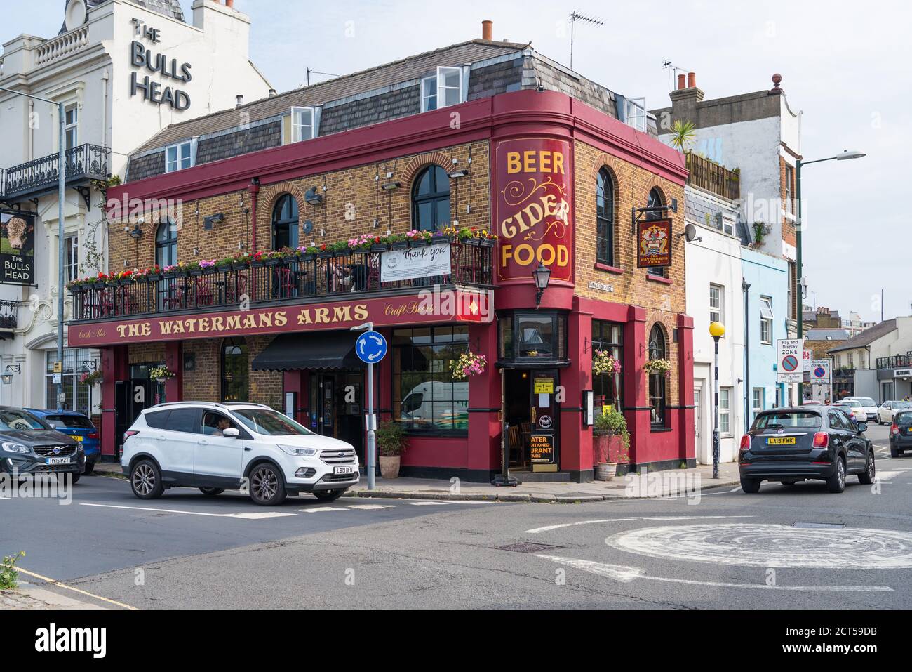 The Bulls Head and Watermans Arms public houses and restaurants on the