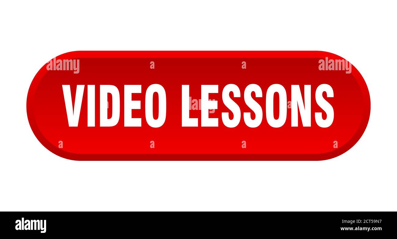video lessons button. rounded sign isolated on white background Stock Vector