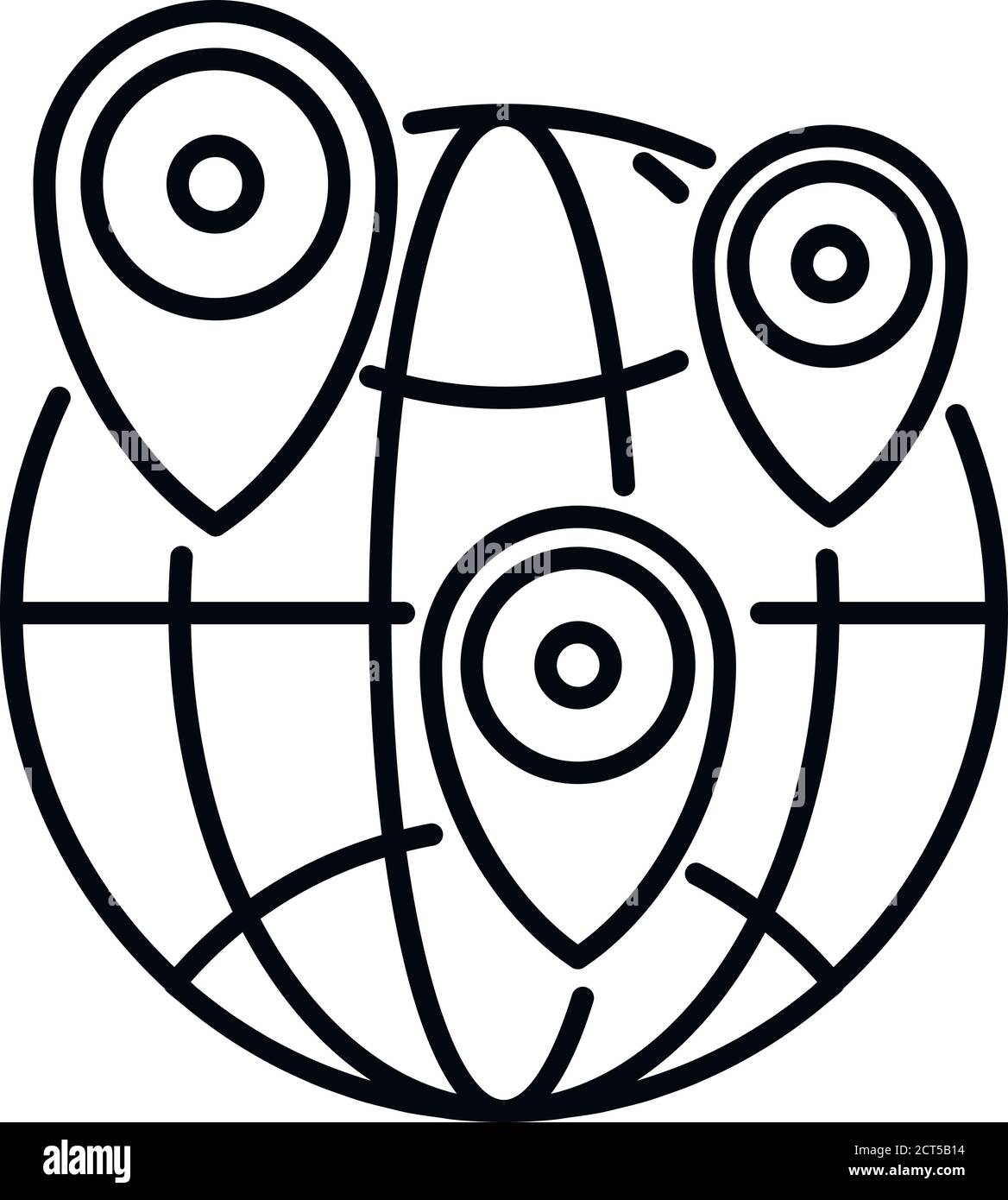 Global exploration icon. Outline global exploration vector icon for web ...