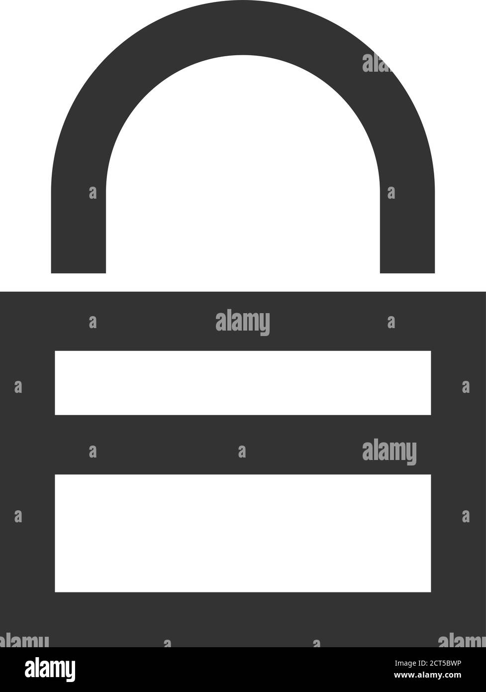 Padlock icon in thick outline style. Black and white monochrome vector ...